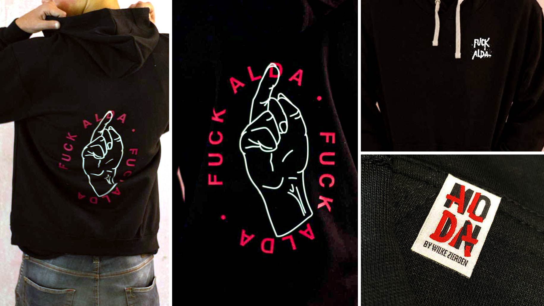 Fuck Alda Hand Hoodie Wilke Zierden Moin Alda Shop Design by Fabian Wolfram
